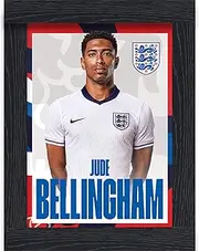 England Bellingham 24/25 Home Headshot Poster A3 Framed