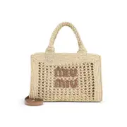 [Miu Miu] Miu Miu-Natural Beige Raffia Bag-Donna OS OS