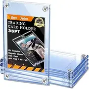 5 Pieces 4 Screw Trading Card Protector, Baseball Sleeves Card Protector, 35 Pt Acrylic Holder Clear Case for Baseball Football Sports Game Storage and Display Holders
