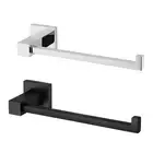 ACA 250mm Single Towel Rail Holder Hook Ring Square Chrome Black Stainless Steel