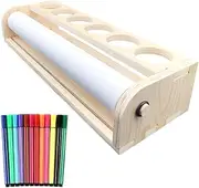 Generic Tabletop Paper Roll Dispenser with Paper Roll Paper Roll Easel for Kids Drawing Writing