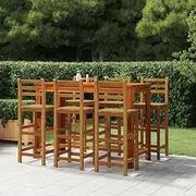 Bar Stools 6 pcs Solid Wood Acacia,Rustic Wooden Bar Stools for Outdoor Patio and Indoor Breakfast with Backrests and Footrests Outdoor Chair