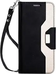 ProCase Galaxy S8 Wallet Case, Flip Kickstand Case with Card Slots Mirror Wristlet, Folding Stand Protective Cover for Samsung Galaxy S8 2017 -Black