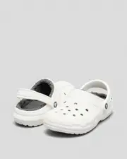[Crocs] Crocs Women's Classic Lined Clogs Shoes in White/Grey Size M11 M11 White/Grey