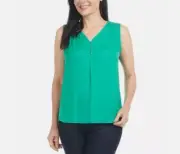 Hilary Radley Ladies' Size XS (0-2) Sleeveless Blouse, Vivid Green