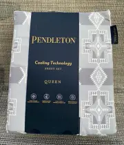 Pendleton Conejos Aztec Grey Hues Temperature Regulated Cooling QUEEN Sheet Set