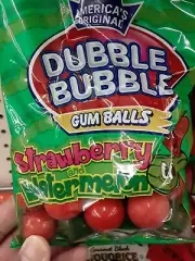 Dubble Bubble Gum Balls Strawberry & Watermelon (LOT OF 2 bags)