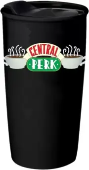 Friends Central Perk Logo Ceramic Travel Mug, 10 Ounces