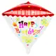 方方一包生日銀箔氣球 4D 鑽石生日快樂 65x81cm