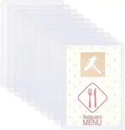 SUPERFINDINGS Pack of 10 8.3 x 12 Inch Transparent Sheet Protectors Made of Plastic A4 Paper Protection Waterproof Hard Documents Photo Sleeves Rigid Print Protective Sleeves for Menu Files