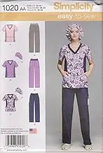 Simplicity 1020 Misses' Sewing Pattern Plus Size Scrubs, Size 10-18