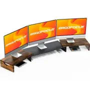 Triple Monitor Stand Riser, Extra Long Monitor Lift for 3 Monitors, Dual Moni...