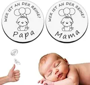 Chyuxinda Christening Gift Gifts for Birth Guardian Angel Decision Coin Boy and Girl Pregnancy Expectant Dads and Mothers Baby Personalised Gifts (Silver)
