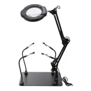 Solder Helping Hand Tool with Magnifying Glass,4 Alligator Clip,Magnetic Base