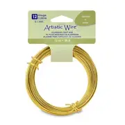 Aluminum Craft Wire 12 Gauge / 2.1 mm Round Gold Color 39.3 ft / 12 m