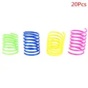 20pcs Durable Colorful Plastic Springs Cat Pet Toy Coil Spiral Springs CR