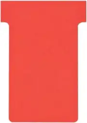 Nobo T-Cards Tab Top 15 mm W60 x Bottom W48.5 x Full H85 mm Size 2 Red Ref 32938