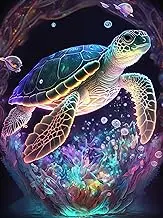 Meothan Paint by Number for Adults, Sea Turtle Paint by Numbers for Adults, Turtle Easy Paint by Numbers Canva Kits for Adult Beginners for Home Wall Decoration and Gifts 12X16 inch
