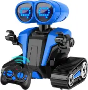 Robot Toys for Kids 3+, Rc Emo Robot W/ Led Eyes, Rechargeable Smart Robot- Blue
