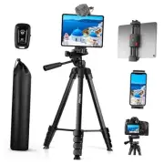 iPhone iPad Tripod Stand, 67" Phone Tripod for iPhone iPad Tablet Camera Black
