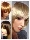 MONA LISA CLIP-in BANGS with LONGER SIDES hairpiece BLONDE BLACK RED BROWN GREY