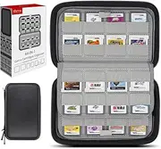 sisma 64 Game Case Compatible with Nintendo 3DS DS Switch Game Cartridges Hard Shell Game Card Holders Organiser Storage Case Carrying Pouch Black