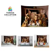 Chritmas Nativity Scene Tapestry 140x100 Inch Extra Large Manger Scene Jesus ...