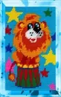 DIY Needlepoint/Tapestry Kit "A lion in a circus" 5.9"x9.8", Bambini