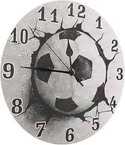 GANAZONO Football Wall Clock Silent Non Ticking Decorative Aesthetic Clock for Living Bedroom Office Unique Soccer Ball Design Durable Easy to Clean Home Decor