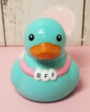 2025 Target Bullseye Valentine's Rubber Duck Blue w/BFF Bead Necklace NEW