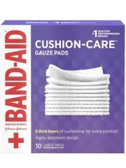 Band-Aid First Aid Large Gauze Pads, 4X4, 10 Each, 18 Pack (180 Count)