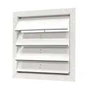 19.25 in. x 19.25 in. Square White Aluminum Automatic Shutter Gable Louver Vent