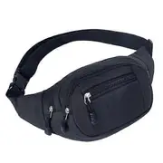 Waist bag with multiple compartments Black Black 1-pack Black