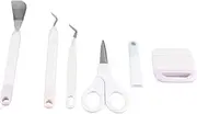 GRCFUMO 6pcs Weeding Tools Kit, Portable Shovel Scissors Looper Tweezers, Art Carving Tools for Cutting, Painting, Birthday Card Making