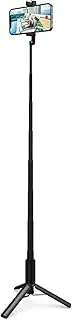 Elecom P-STSRS02ITABK Tripod, Selfie Stick for Smartphones, 2-Way Holder, Integrated Accessory Shoe Included, Black