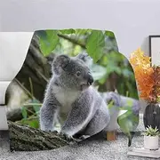 Australian Koala Bear Flannel Blankets 3D Print Sofa Travel Teens Women Men Casual Travel Student Blanket