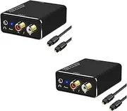 VENEKA 2X Digital to Analog Audio Converter,DAC Digital SPDIF Optical to Analog L/R RCA & 3.5mm AUX Stereo Audio Adapter