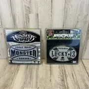 Monster Garage Receiver Hitch Plug Brushed Aluminum & Lucky 13 Lot Of 3 New