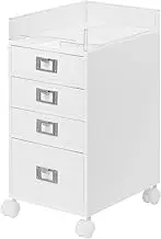 LIKE-IT Storage Case, Documents, Drawer Storage, Set Tray Included, MX Width 10.2 x Depth 13.8 x Height 21.6 inches (26 x 35 x 54.7 cm) (with casters), All White (Opaque), Made in Japan, Tabletop