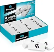 Noverbee- Erasers, Erasers for Kids, Erasers Bulk, 12 Pack White Erasers, Pencil Eraser for, art and Office Use.