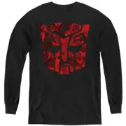 Transformers Kids Long Sleeve Shirt Imprinted Autobot Logo Black Tee