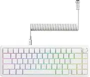 ATTACK SHARK X65PRO HE Rapid Trigger Magnetic Mechanical Keyboard,65% Hot Swappable, Hall Effect Sensor,Adjustable Actuation,Tri-Mode RGB, 8KHz Polling Rate with Coiled Cable for MOBA/FPS/RTS-White