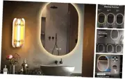Oval LED Bathroom Vanity Mirror, 36x24inch Frameless Backlit Mirror with