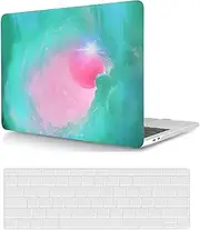 Case Compatible with MacBook Pro 14 inch 2021 2023 Release A2442 A2779 A2918 A2992 M1 M2 M3 with Touch ID, Plastic Durable Creative Hard Shell Protective Case & Keyboard Cover, Pink Green