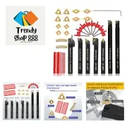 Indexable Lathe Turning Tool 21Pcs Kit 1/2'' 12mm Shank 7 Pcs Metal Lathe Too...