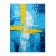 Abstract Blue Yellow Knife Art Painting Canvas Print
