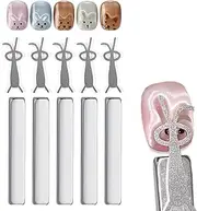 XEAOHESY 5 Pieces Bunny Cat Eye Magnet for Nails, 5 Strong Rectangle Magnets+5 Bunny Shape Iron Plate, Bunny Magnet for Cat Eye Gel Polish
