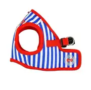 Puppia Dog Harness Vest, No Pull Blue Red Stripe Sport, Small Fits 12-13" Chest