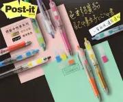 Post-it 3M 2in1 Gel Pens Sticky Note Memo Pad Flag Gift Metallic Color 694 Gold