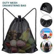 Mesh Drawstring Bag Swimming Light Weight Backpack Storage Nylon Cinch BAN